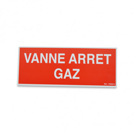 Plaque 330x200mm vanne arrêt gaz