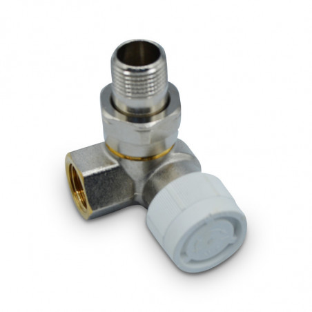Robinet de radiateur av9 thermostatique équerre male-femelle 12/17